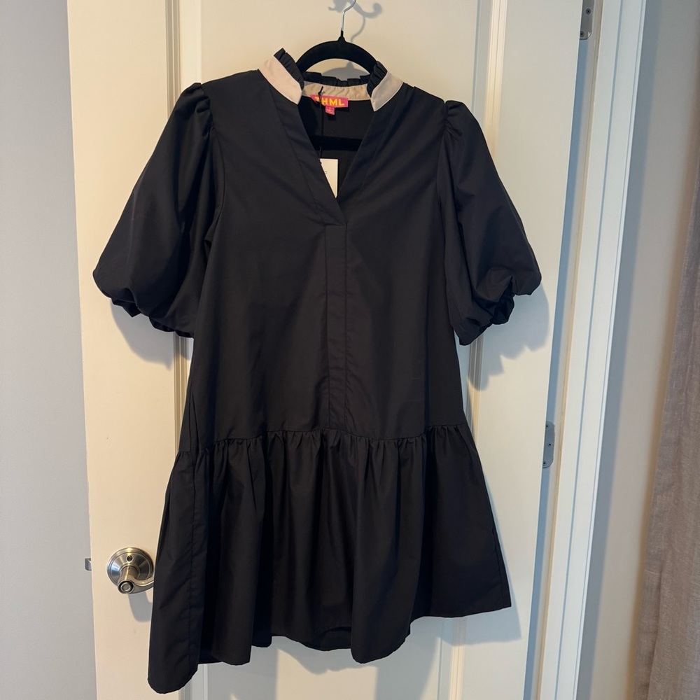 NWT THML Hint of Fun Black Mini Dress | S - Picture 4 of 6